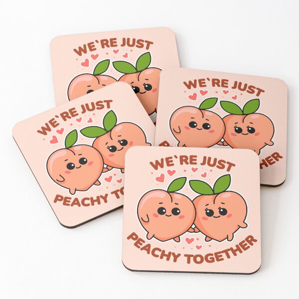 Item preview, We’re Just Peachy Together – Cute Kawaii Peach Couple designed and sold by Skryp-art.