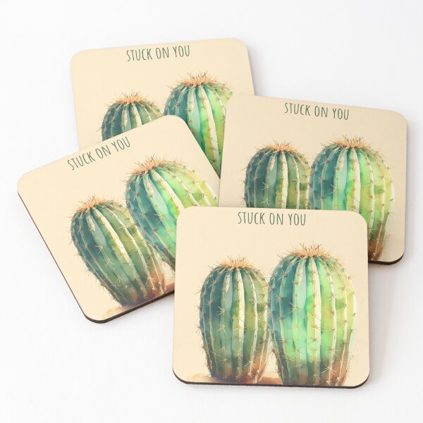 Item preview, stuck on you // champagne desert watercolor cacti designed and sold by Creativ_Design.