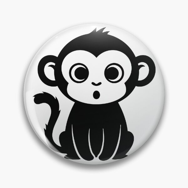 Item preview, Cute Baby Monkey Sticker - Kawaii Chibi Jungle Ape Silhouette Print Minimalist Surprised Chimpanzee Nursery Wall Art designed and sold by BestChoiceService.