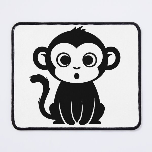 Item preview, Cute Baby Monkey Sticker - Kawaii Chibi Jungle Ape Silhouette Print Minimalist Surprised Chimpanzee Nursery Wall Art designed and sold by BestChoiceService.
