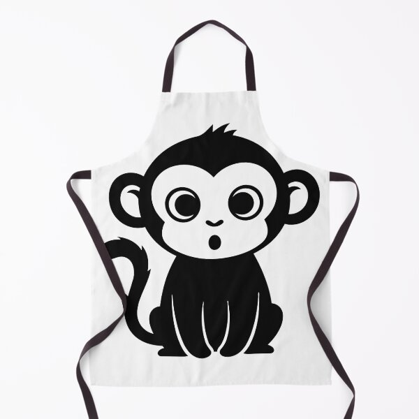 Item preview, Cute Baby Monkey Sticker - Kawaii Chibi Jungle Ape Silhouette Print Minimalist Surprised Chimpanzee Nursery Wall Art designed and sold by BestChoiceService.