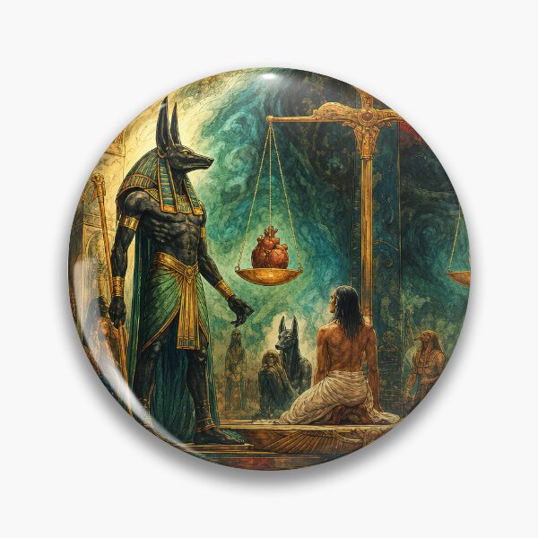 Item preview, Anubis and the Scales of Ma'at | Ancient Egyptian Mythology Art  designed and sold by Stoneflower-Art.