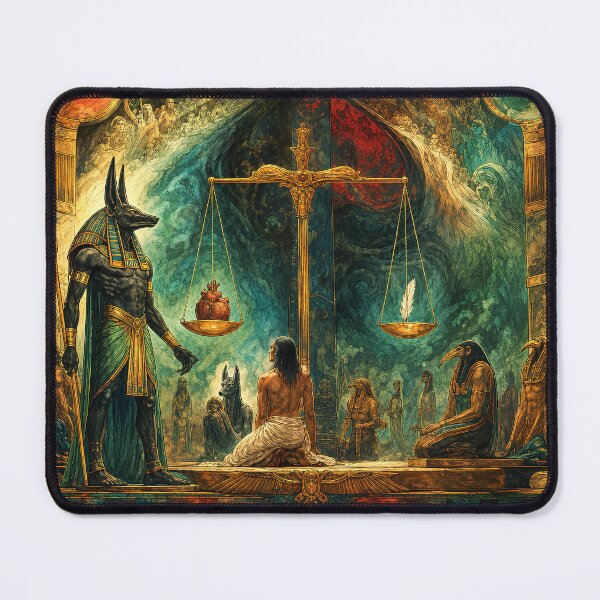 Item preview, Anubis and the Scales of Ma'at | Ancient Egyptian Mythology Art  designed and sold by Stoneflower-Art.