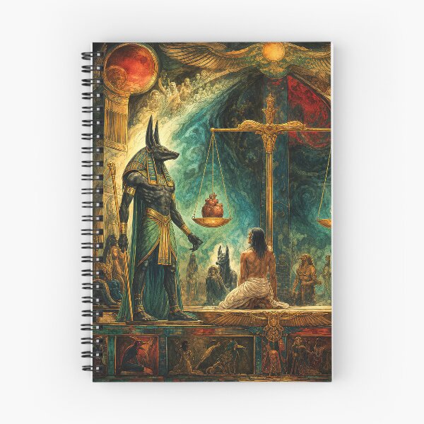 Item preview, Anubis and the Scales of Ma'at | Ancient Egyptian Mythology Art  designed and sold by Stoneflower-Art.