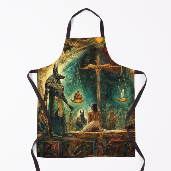 Item preview, Anubis and the Scales of Ma'at | Ancient Egyptian Mythology Art  designed and sold by Stoneflower-Art.