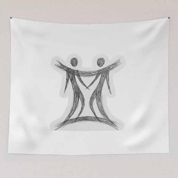 Item preview, Connected Souls Abstract Line Art designed and sold by Zodiac Celestial Art.