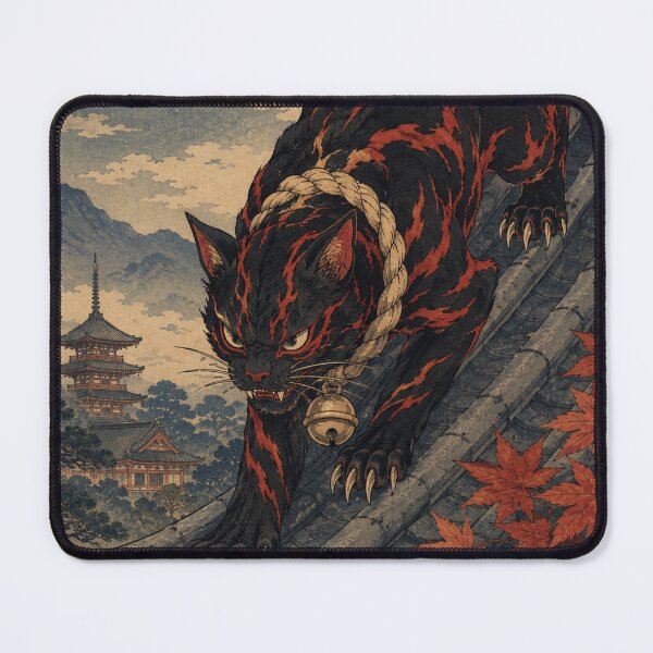 Item preview, Midnight Marauder - Vintage Japanese Oni Cat Ukiyo-e Woodblock designed and sold by bapupa.