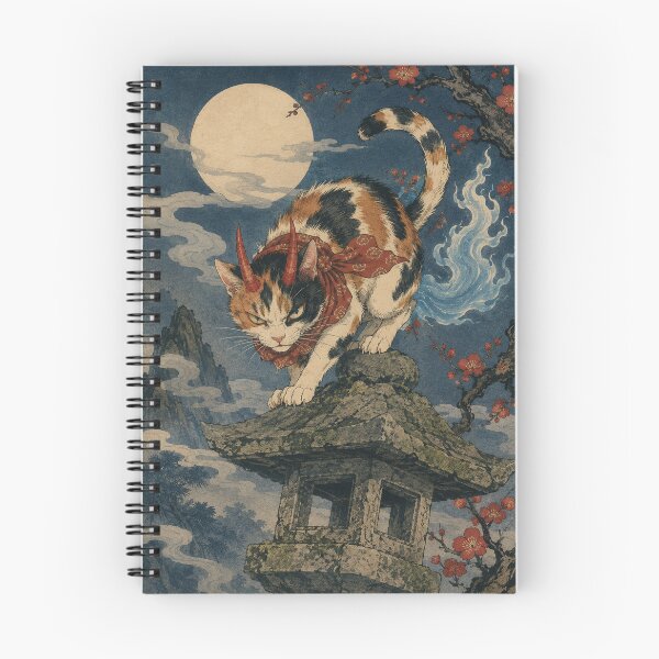 Item preview, Spectral Prowler - Vintage Japanese Oni Cat Ukiyo-e Woodblock designed and sold by bapupa.