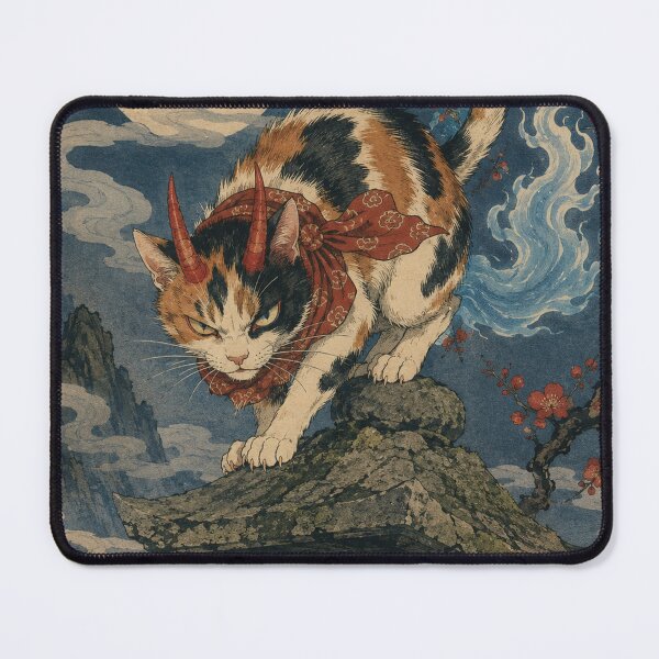 Item preview, Spectral Prowler - Vintage Japanese Oni Cat Ukiyo-e Woodblock designed and sold by bapupa.