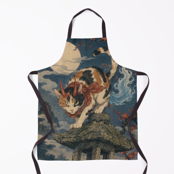 Item preview, Spectral Prowler - Vintage Japanese Oni Cat Ukiyo-e Woodblock designed and sold by bapupa.