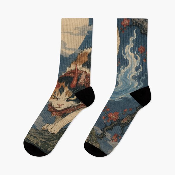 Item preview, Spectral Prowler - Vintage Japanese Oni Cat Ukiyo-e Woodblock designed and sold by bapupa.