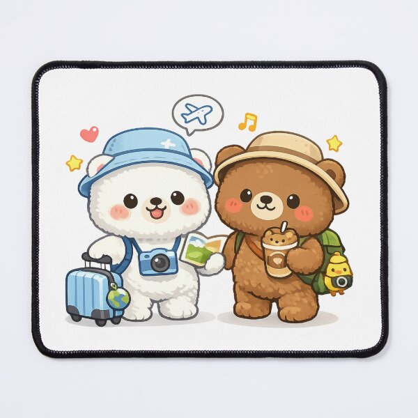 Item preview, White Bear & Brown Bear Traveling Together designed and sold by YnMstudio25.