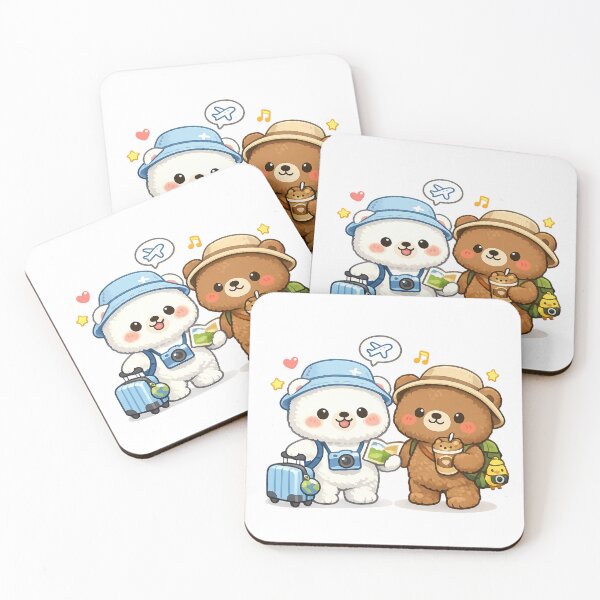 Item preview, White Bear & Brown Bear Traveling Together designed and sold by YnMstudio25.