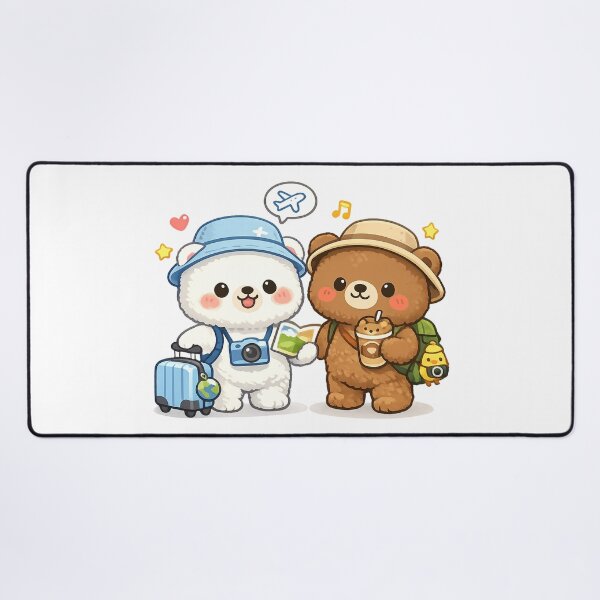 Item preview, White Bear & Brown Bear Traveling Together designed and sold by YnMstudio25.