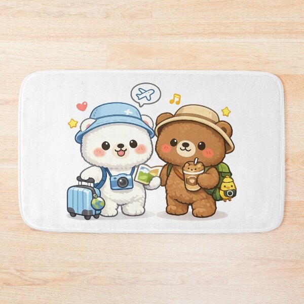 Item preview, White Bear & Brown Bear Traveling Together designed and sold by YnMstudio25.