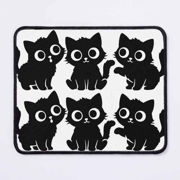 Item preview, Cute Black Kittens Sticker Pack - Kawaii Chibi Cats Pattern Sheet Minimalist Monochrome Playful Kitty Nursery Wall Art designed and sold by BestChoiceService.