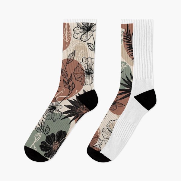 Item preview, Boho Tropical Floral Pattern, Earth Tone Botanical Design, Palm Leaf Flower Print, Neutral Seamless Nature Artwork, Modern Bohemian Illustration designed and sold by GalleryPeak.