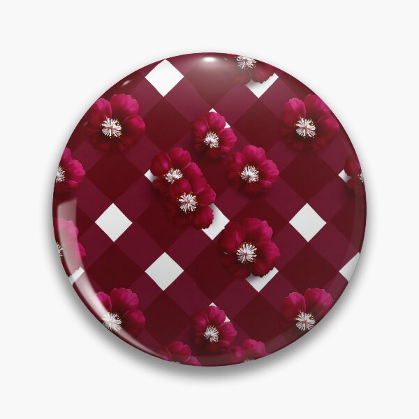 Item preview, Dark Burgundy Diamond Check And Deep Red Floral Pattern designed and sold by igraphixart.