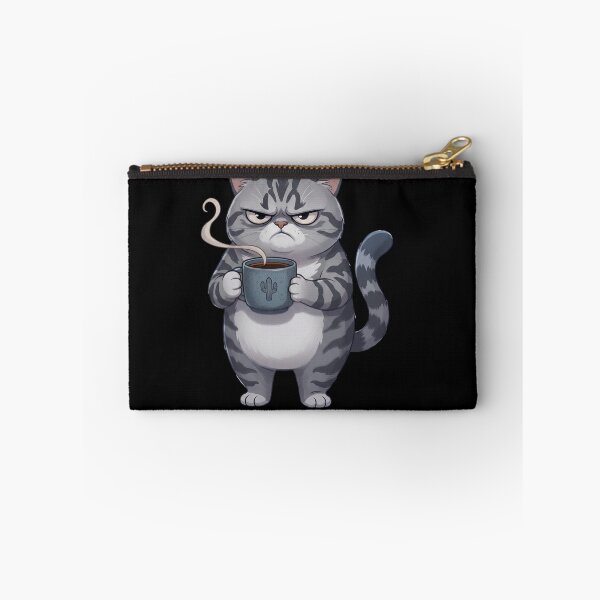 Item preview, Grumpy Grey Tabby Cat Coffee Mug Cactus designed and sold by CrystalMineArts.