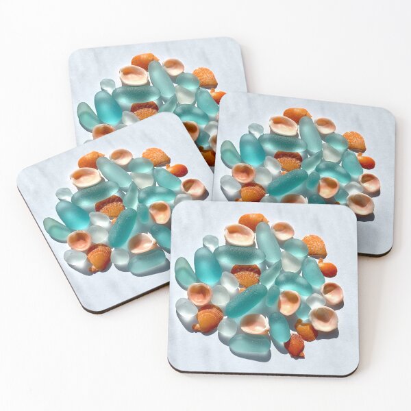 Item preview, Seaglass aqua and shells designed and sold by Jums-Med.