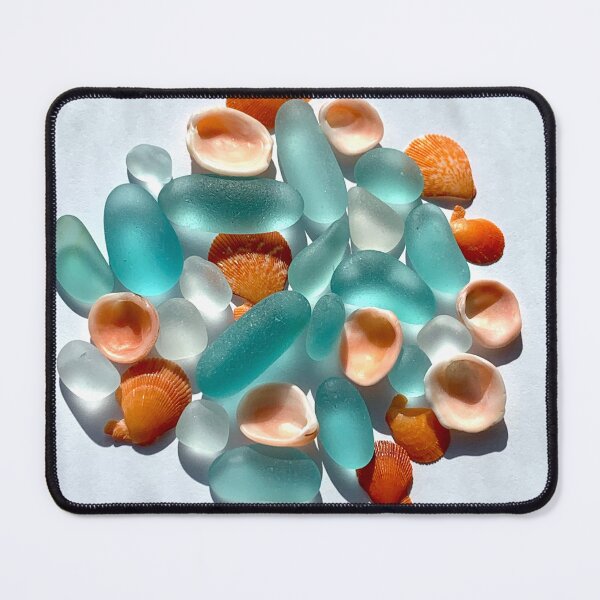Item preview, Seaglass aqua and shells designed and sold by Jums-Med.