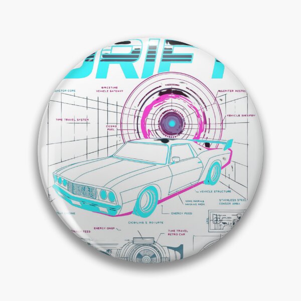 Item preview, Temporal Drift Retro Time Machine Blueprint Synthwave T-Shirt designed and sold by Mousy17.