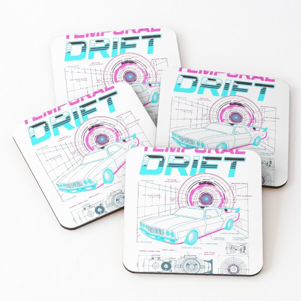 Item preview, Temporal Drift Retro Time Machine Blueprint Synthwave T-Shirt designed and sold by Mousy17.