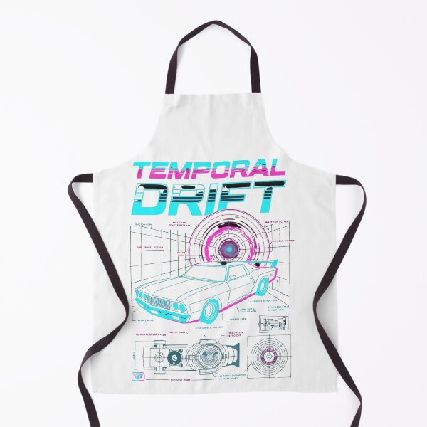 Item preview, Temporal Drift Retro Time Machine Blueprint Synthwave T-Shirt designed and sold by Mousy17.