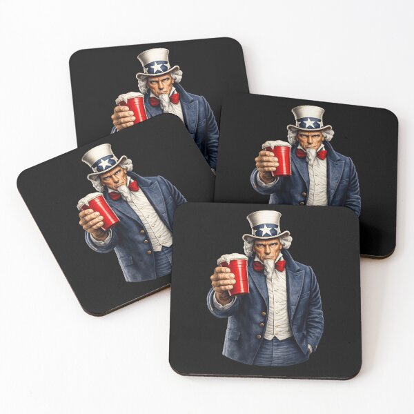 Item preview, Uncle Sam Holding Red Party Cup Patriotic Drinking Design designed and sold by TheTrendsDesk.