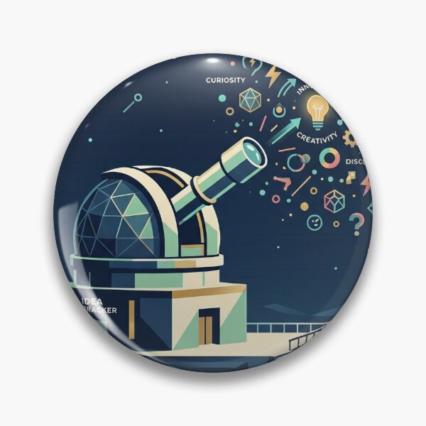 Item preview, Idea Observatory — Where Curiosity Becomes Creation Sticker designed and sold by CuteRage.