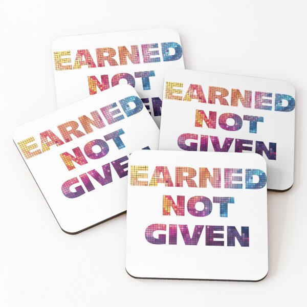 Item preview, Earned Not Given Motivational Quote - Bold Digital Mosaic Fitness Apparel designed and sold by GraphixByHub.