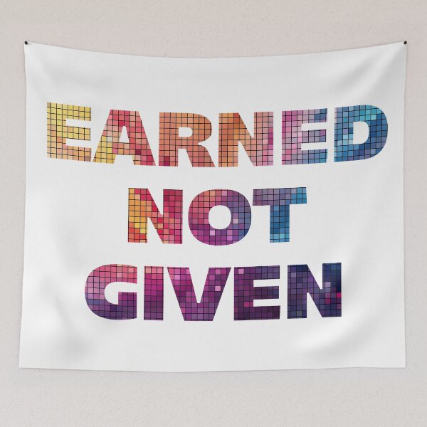 Item preview, Earned Not Given Motivational Quote - Bold Digital Mosaic Fitness Apparel designed and sold by GraphixByHub.