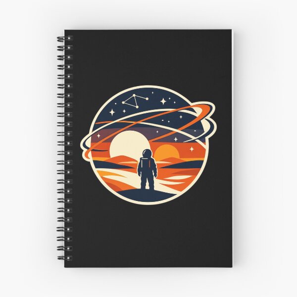 Item preview, Cosmic Explorer Gazing at Dual Moons Retro Futuristic Sticker designed and sold by Timeless Junction.