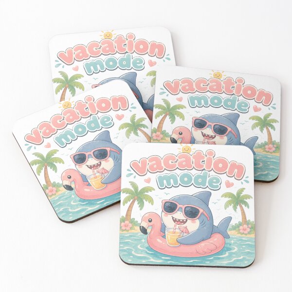 Item preview, Vacation Mode Cute Kawaii Shark Graphic designed and sold by Pixel Hawk.