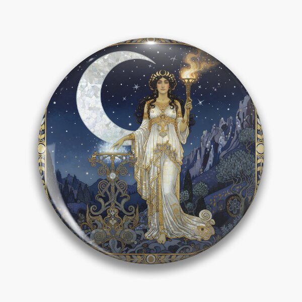 Item preview, Phoebe the Gold-Crowned | Greek Goddess of Moonlight and Prophecy designed and sold by Stoneflower-Art.
