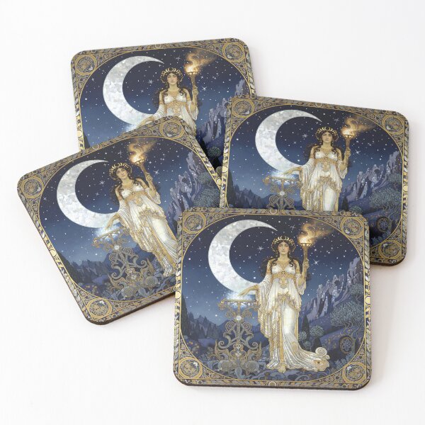 Item preview, Phoebe the Gold-Crowned | Greek Goddess of Moonlight and Prophecy designed and sold by Stoneflower-Art.