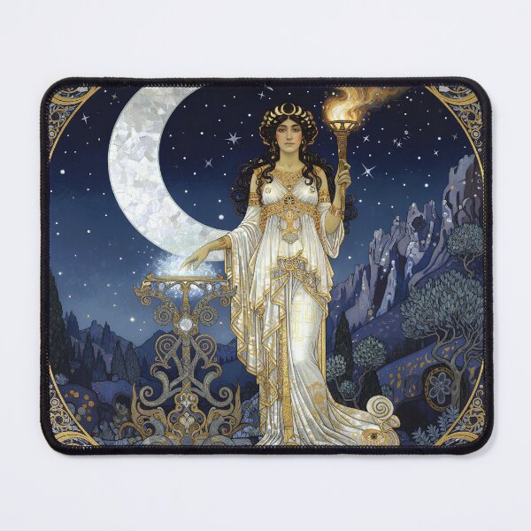 Item preview, Phoebe the Gold-Crowned | Greek Goddess of Moonlight and Prophecy designed and sold by Stoneflower-Art.
