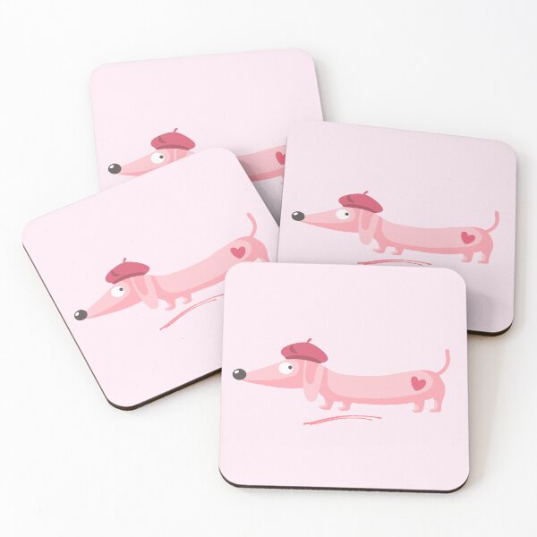 Item preview, Pink Daschund Cute Dog Illustration designed and sold by AnulaArt.