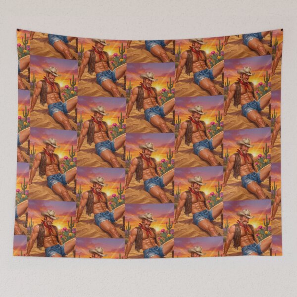 Item preview, Sweaty Cowboy Daddy in Short Denim Cutoffs designed and sold by ZhivanCrimson.
