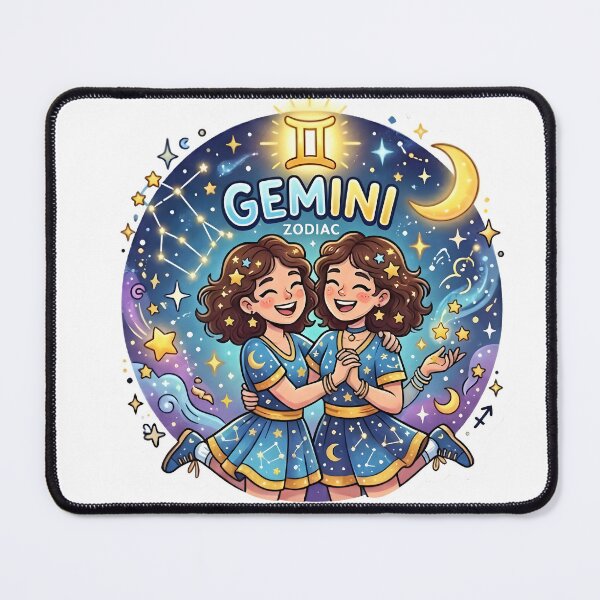 Item preview, Cute Gemini Zodiac Sign Twins Astrology designed and sold by Zodiac Celestial Art.