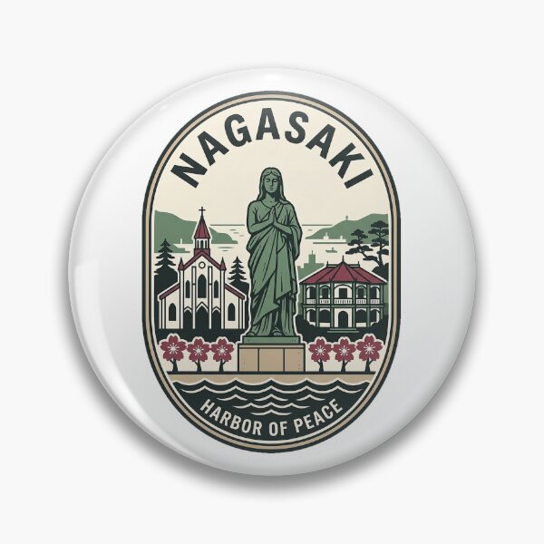 Item preview, Nagasaki Harbor of Peace Vintage Japan Travel Badge designed and sold by k3rstman1.