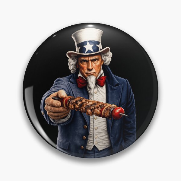 Item preview, Uncle Sam Grill Master BBQ Skewer Patriotic Grilling Food Design designed and sold by TheTrendsDesk.