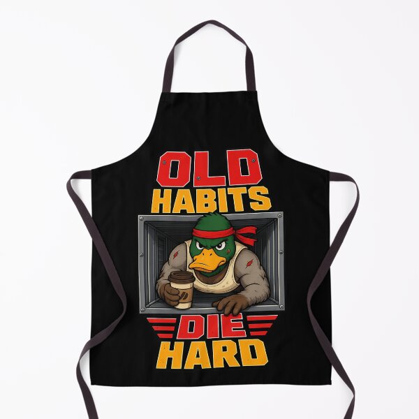Item preview, Old Habits Die Hard Funny Action Duck Design designed and sold by TeeTimeTreasure.