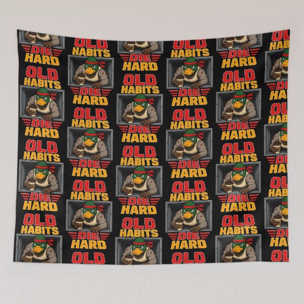 Item preview, Old Habits Die Hard Funny Action Duck Design designed and sold by TeeTimeTreasure.