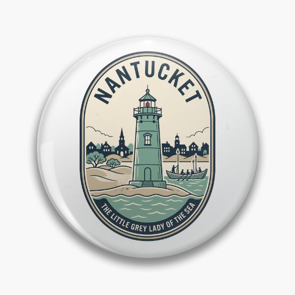 Item preview, Vintage Nantucket Lighthouse Nautical Travel Badge designed and sold by k3rstman1.