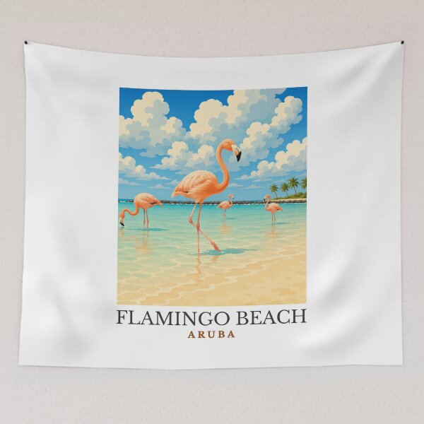 Item preview, Flamingo Beach - Aruba  designed and sold by GoodOldVintage.