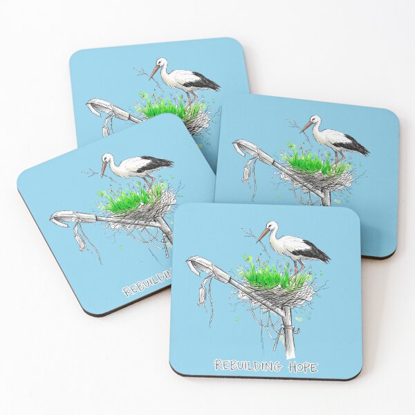 Item preview, Rebuilding Hope - Ukrainian Stork Nest Watercolor Art designed and sold by SoulPT.