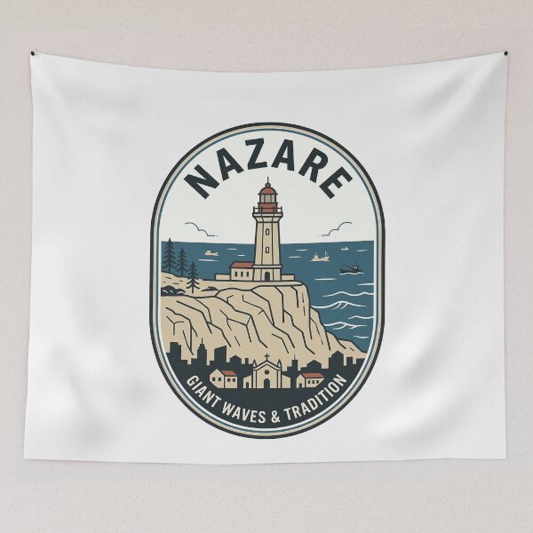 Item preview, Vintage Nazare Portugal Big Wave Surfing Lighthouse designed and sold by k3rstman1.