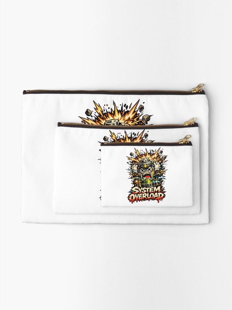 Thumbnail 2 of 4, Zipper Pouch, System Overload designed and sold by DesignTeamHub.