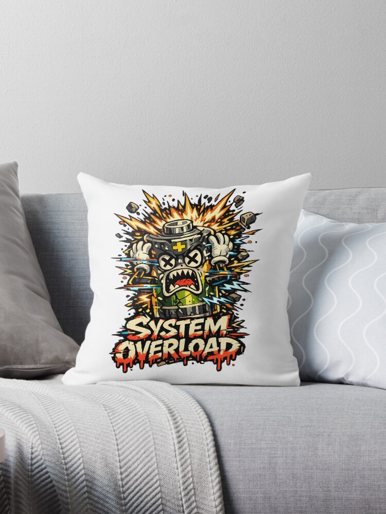 Thumbnail 1 of 4, Pillow, System Overload designed and sold by DesignTeamHub.